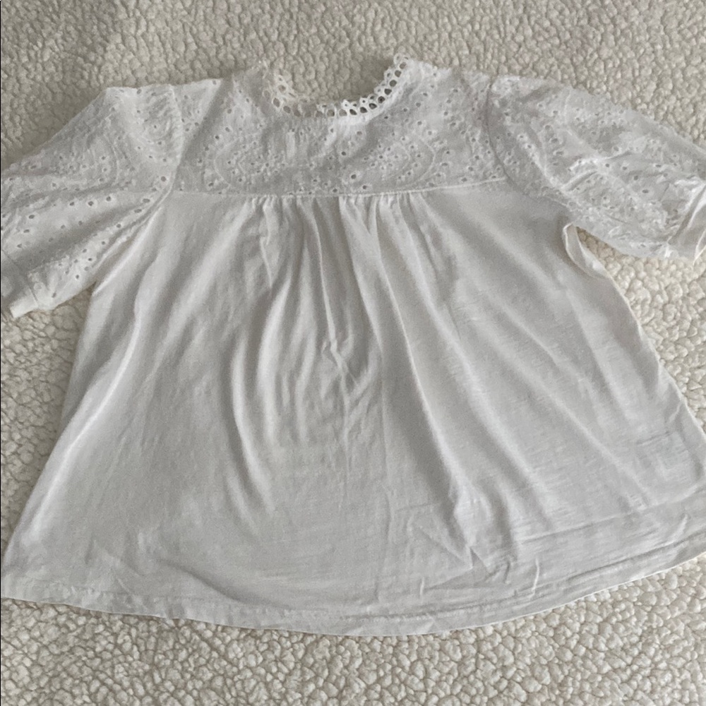 Jack + Avery White Eyelet Top